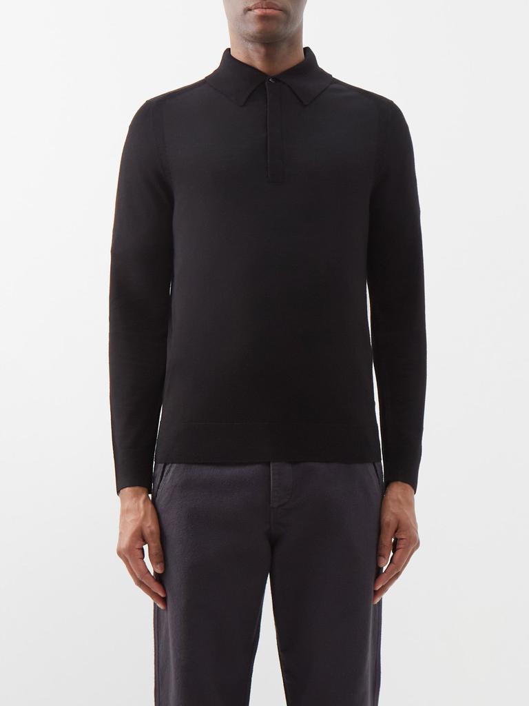 Long-sleeved merino polo shirt商品第1张图片规格展示