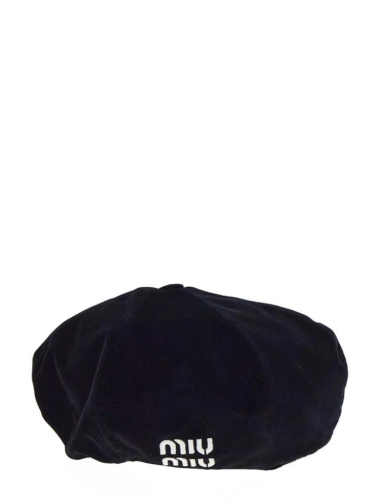 商品Miu Miu|Velvet Logo Beret,价格¥2639,第3张图片详细描述