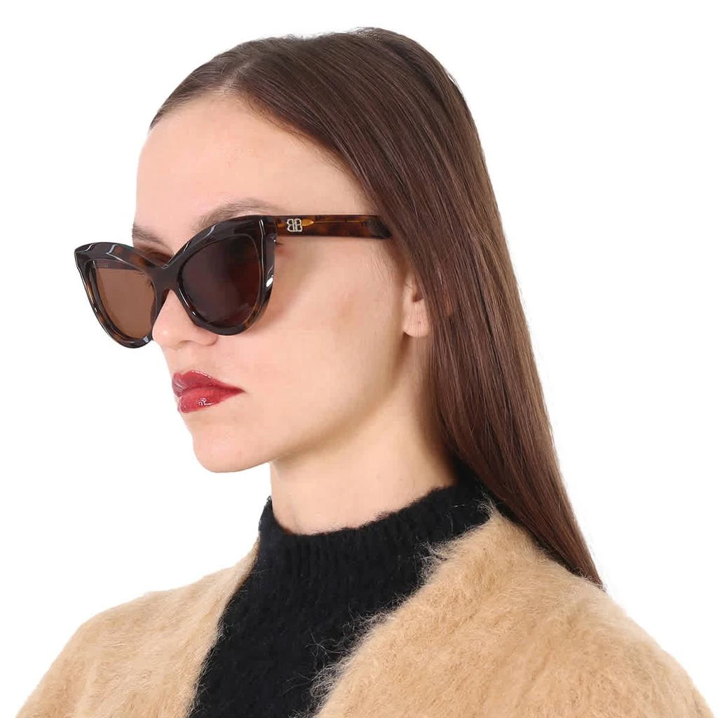 商品Balenciaga|Brown Cat Eye Ladies Sunglasses BB0217S-002 57,价格¥1049,第2张图片详细描述