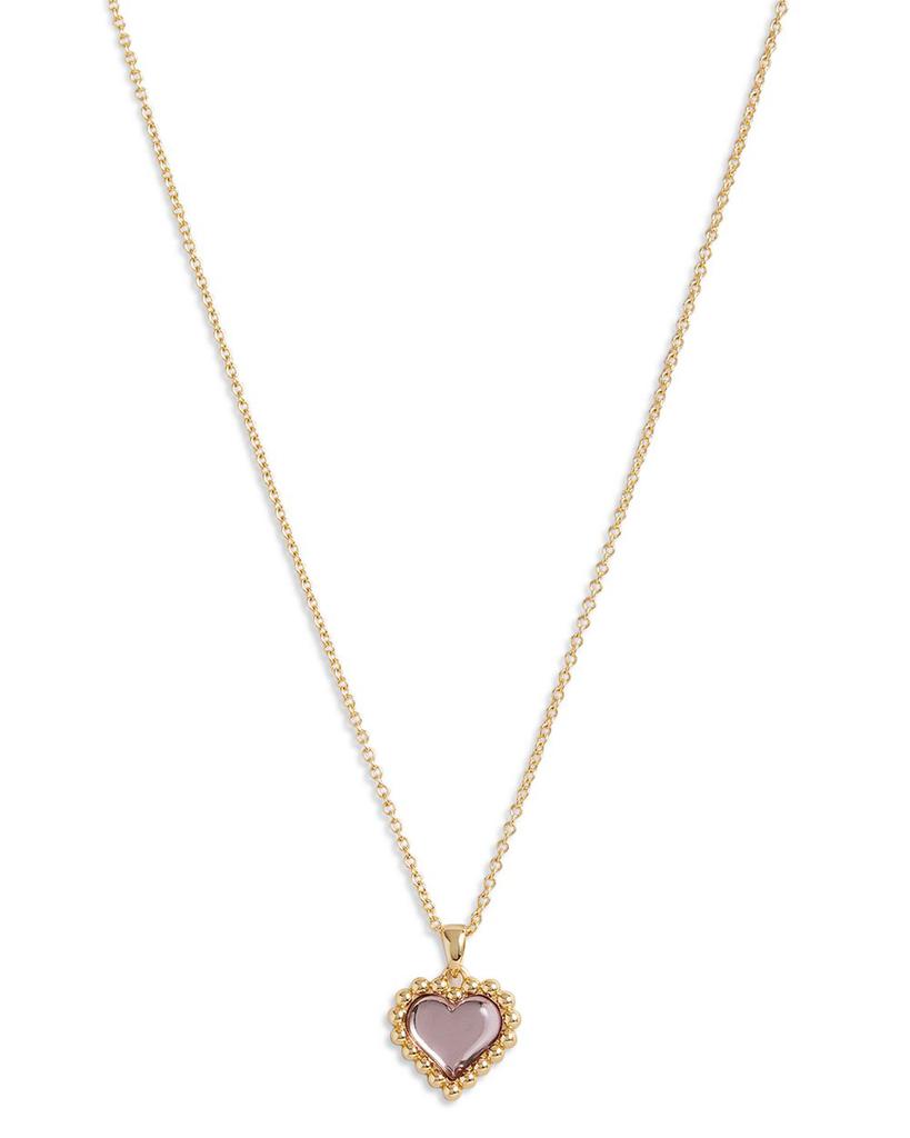 Harlyyn Crystal Heart Pendant Necklace in Gold Tone, 16.5"-18.5"商品第1张图片规格展示