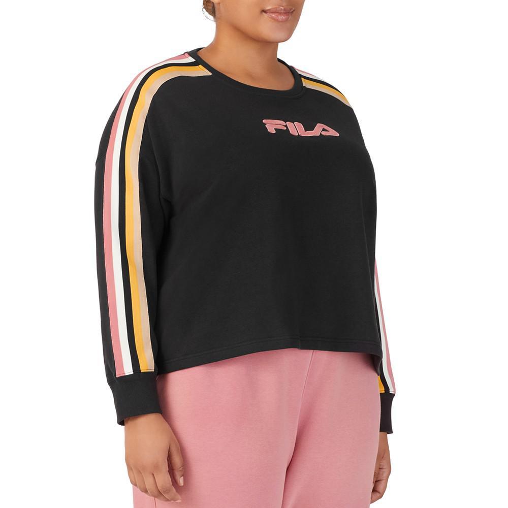 商品Fila|Plus Size Clover Crewneck Logo Colorblocked Sweatshirt,价格¥172,第5张图片详细描述