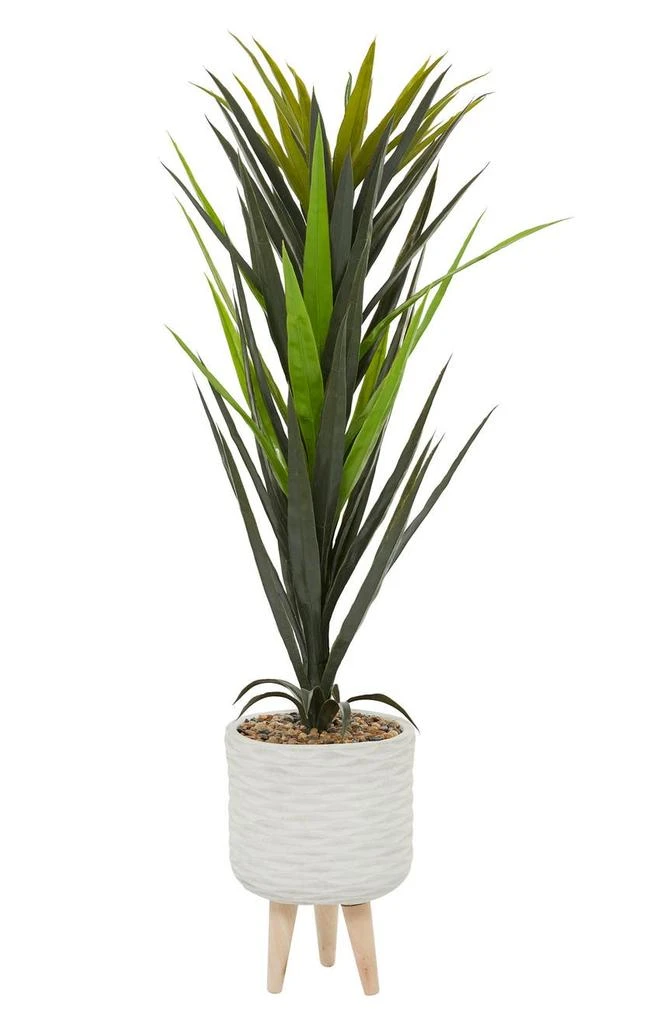 商品Novogratz|Green Faux Foliage Dracaena Artificial Plant with White Ceramic Pot,价格¥1651,第1张图片