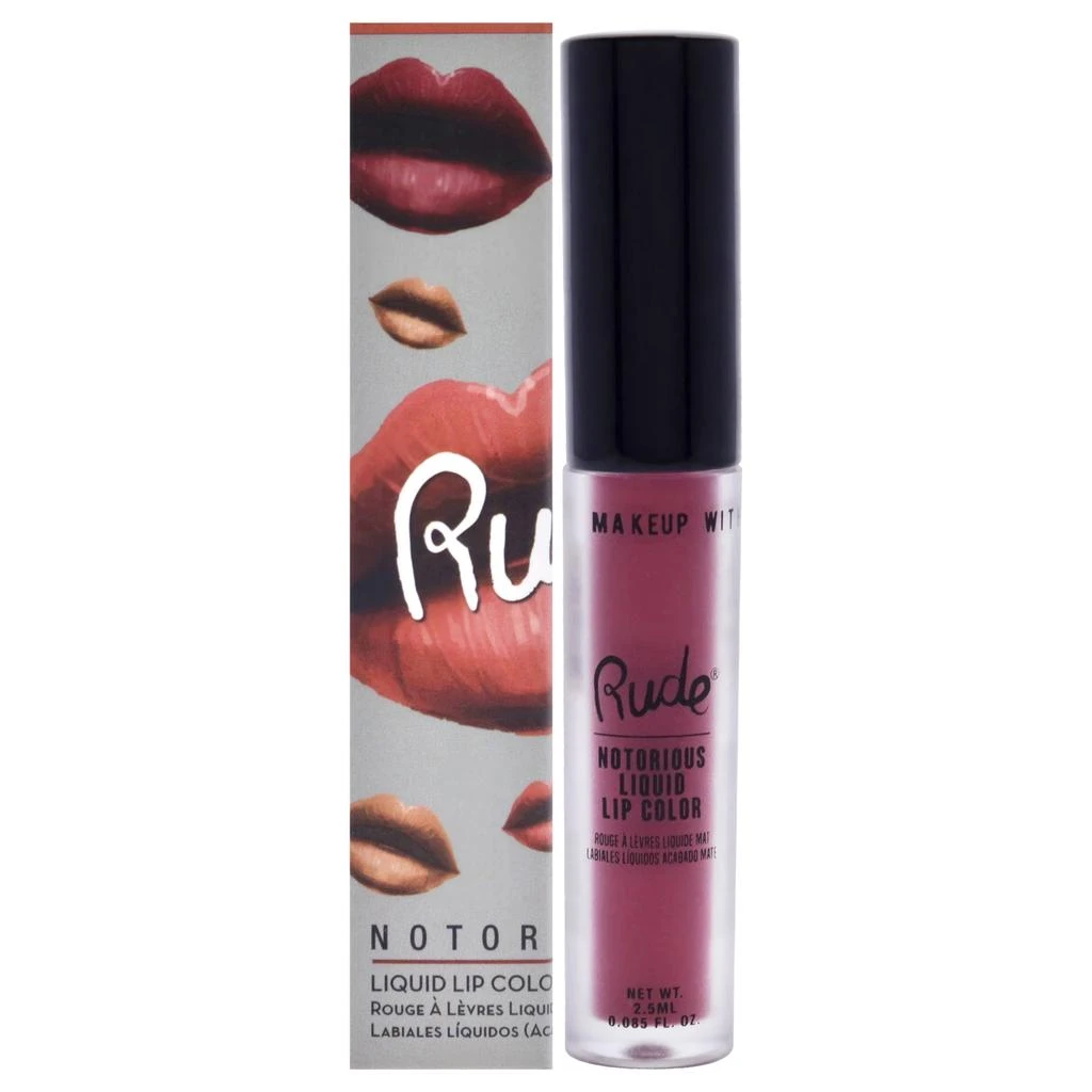 商品Rude Cosmetics|Notorious Liquid Lip Color - Wicked Thoughts by Rude Cosmetics for Women - 0.1 oz Lipstick,价格¥142,第1张图片