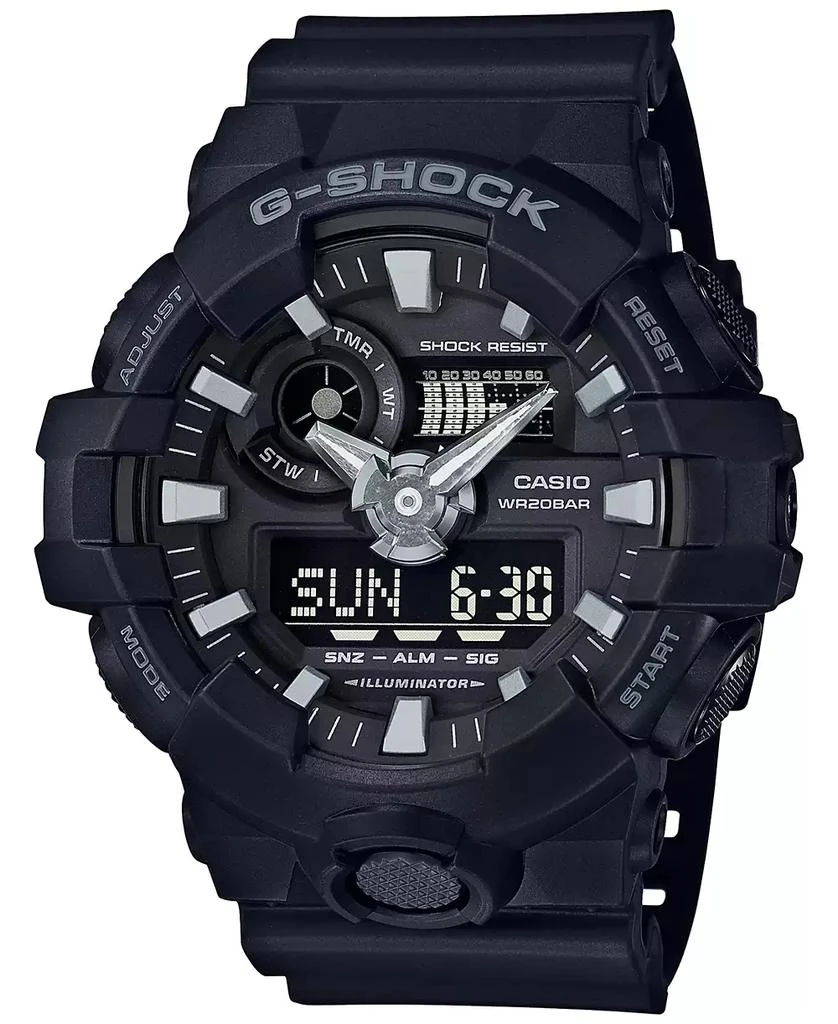 商品G-Shock|Men's Analog-Digital Black Resin Strap Watch 53x58mm GA-700-1B,价格¥756,第1张图片