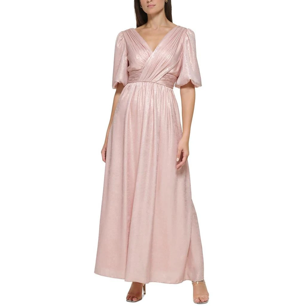 商品DKNY|Womens Metallic Puff Sleeve Evening Dress,价格¥274,第3张图片详细描述