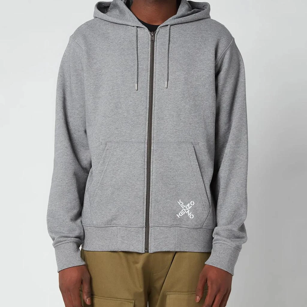 商品Kenzo|KENZO Men's Sport Full Zip Hooded Sweatshirt - Dove Grey,价格¥831,第1张图片