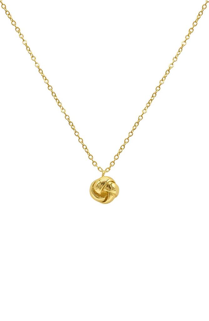 14K Gold Plated Twisted Knot Pendant Necklace商品第2张图片规格展示