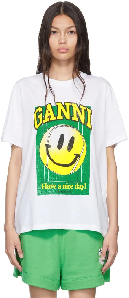 商品Ganni|SSENSE Exclusive White T-Shirt,价格¥487,第1张图片