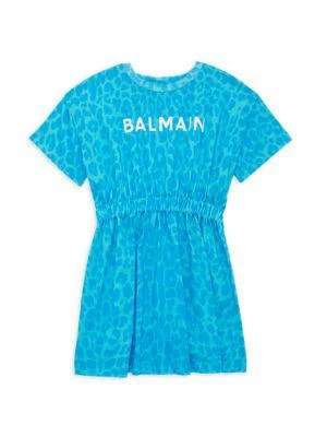 商品Balmain|Little Girl's & Girl's Leopard Print T Shirt Dress,价格¥753,第1张图片