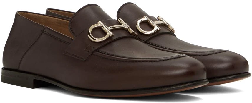 商品Salvatore Ferragamo|Brown Gancini Loafers,价格¥4732,第4张图片详细描述