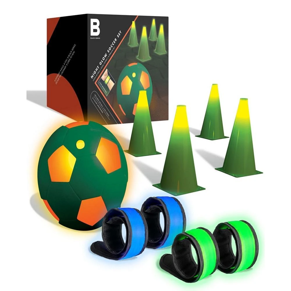 商品Black Series|Night Glow Soccer Set, LED Light-Up Ball Cones and Wristbands,价格¥479,第1张图片