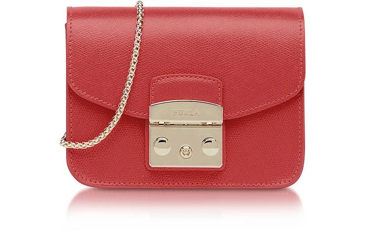 商品Furla|红宝石皮革Metropolis迷你斜挎包,价格¥1618,第1张图片