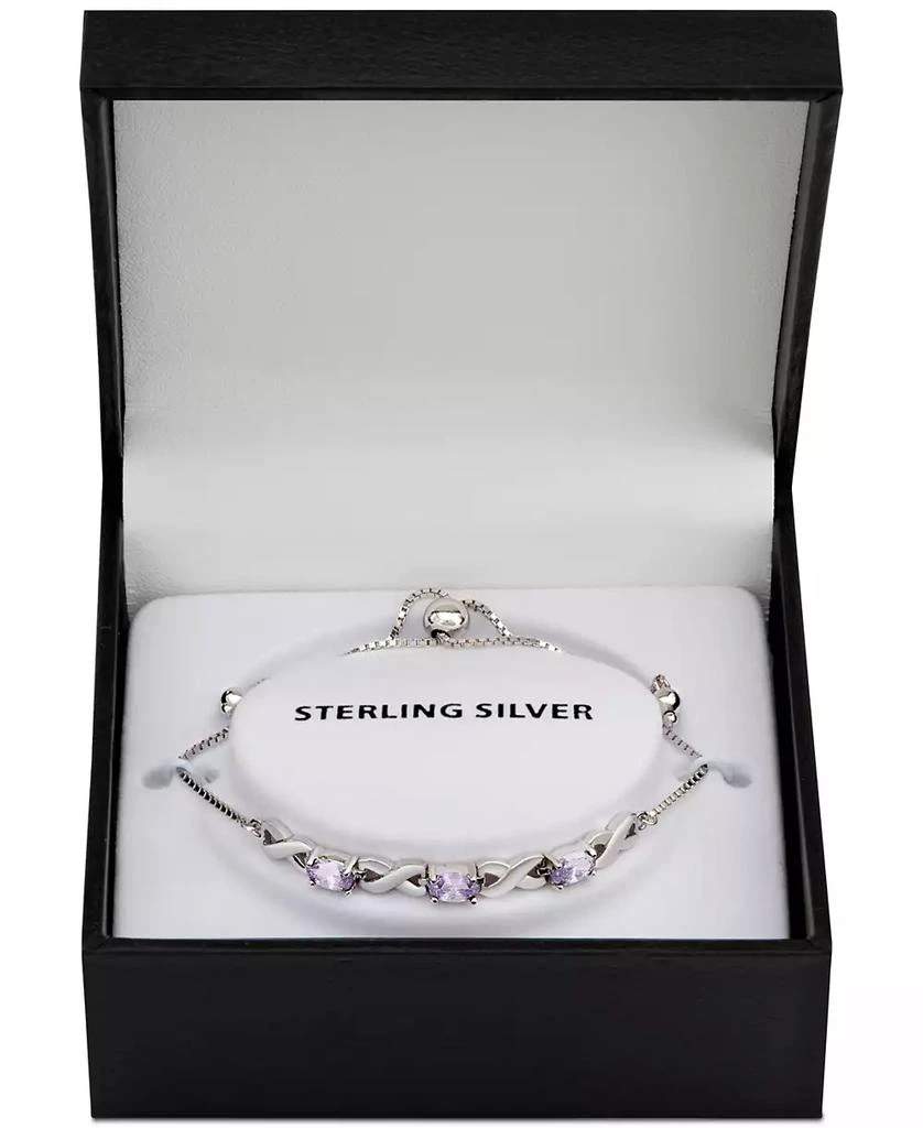 商品Macy's|Amethyst Bolo Bracelet (1-3/4 ct. t.w.) in Sterling Silver (Also in Blue Topaz, Sapphire & Simulated Opal),价格¥187,第3张图片详细描述