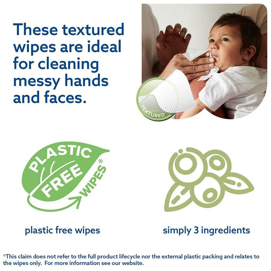 Plastic-Free Textured Clean Wipes, Unscented & Hypoallergenic for Sensitive Skin 商品