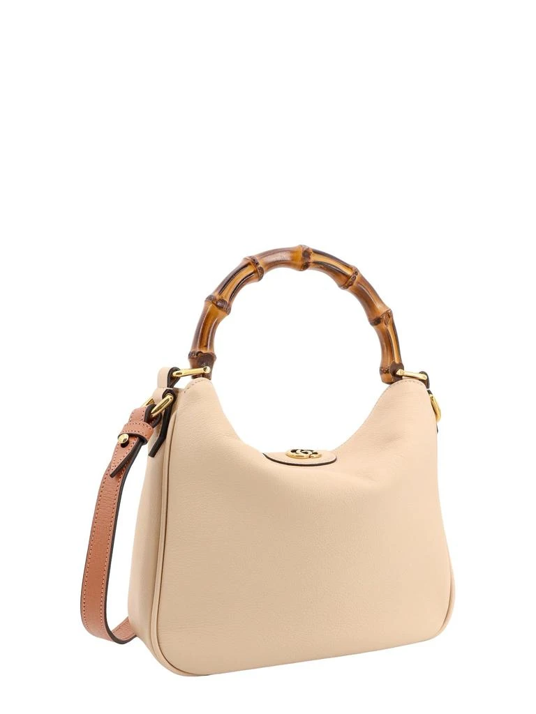 商品Gucci|Leather handbag with bamboo handles and GG logo,价格¥15117,第3张图片详细描述