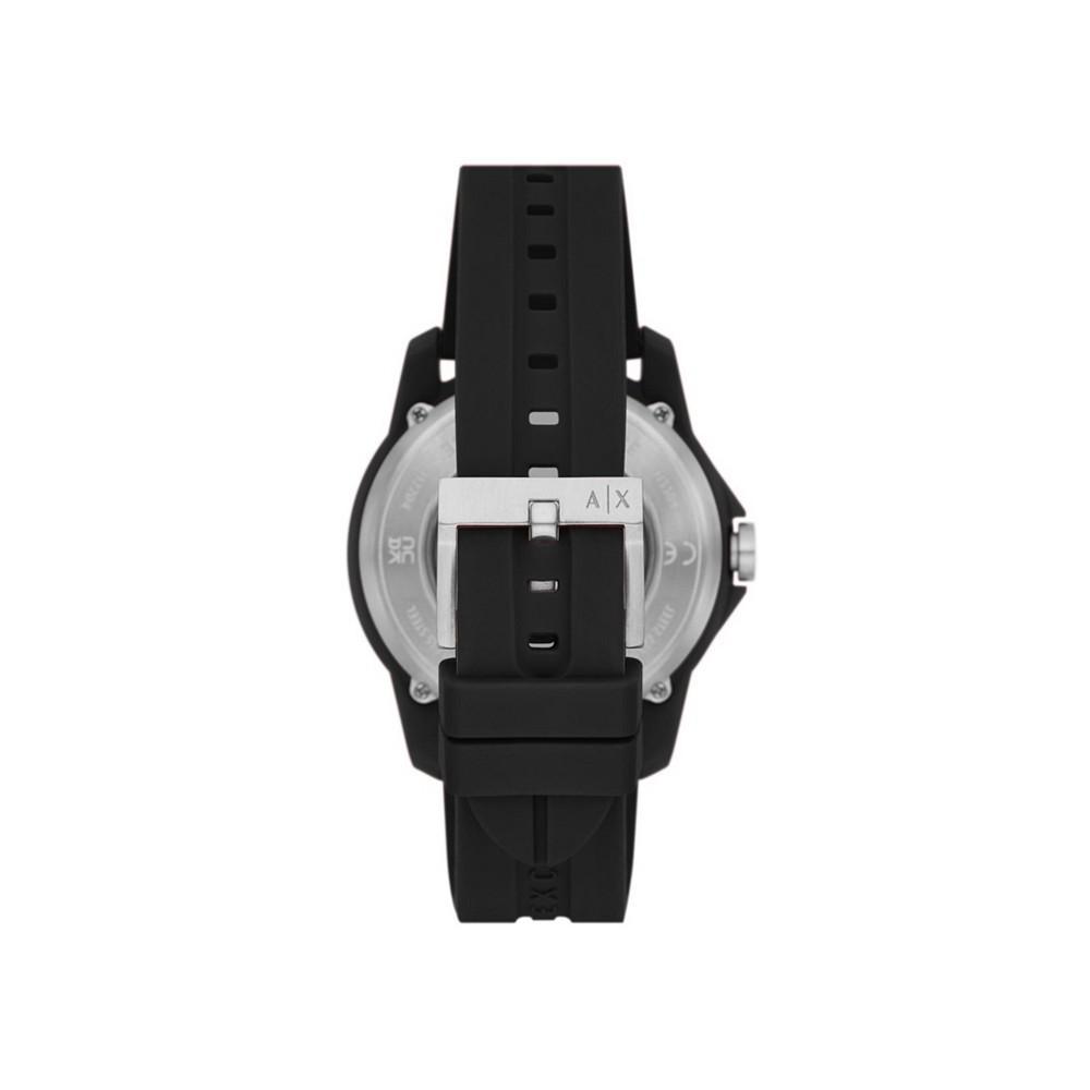 商品Armani Exchange|Men's Automatic in Black Case with Black Silicone Strap Watch, 44mm,价格¥1761,第6张图片详细描述