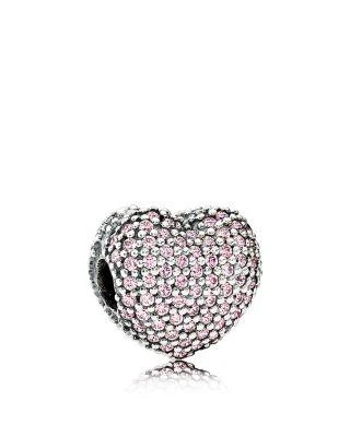 商品PANDORA|Clip - Sterling Silver & Cubic Zirconia Pavé Heart, Moments Collection,价格¥393,第1张图片