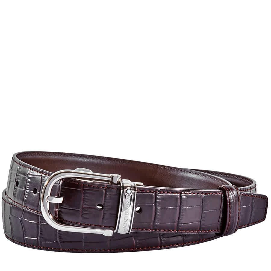 商品MontBlanc|Montblanc Classic Line Brown Chrome-Tanned Leather Belt 114391,价格¥1345,第1张图片