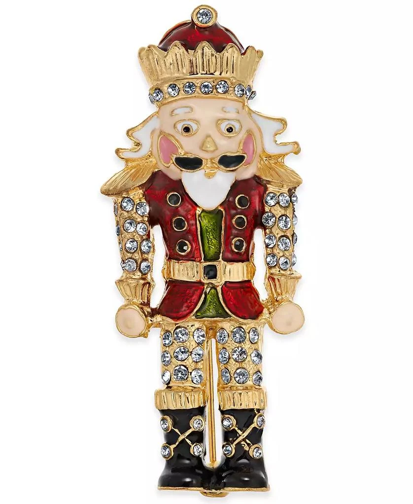 商品Charter Club|Gold-Tone Crystal Nutcracker Pin, Created for Macy's,价格¥69,第1张图片