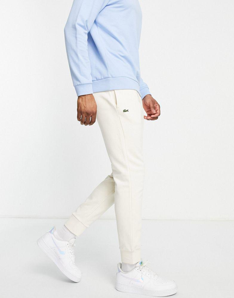 Lacoste fleece joggers in off white商品第1张图片规格展示