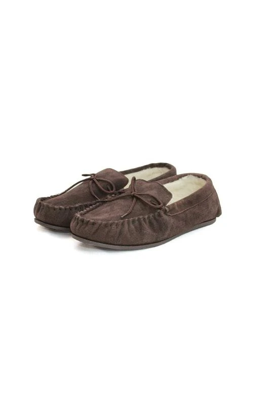 商品Eastern Counties Leather|Unisex Wool-blend Hard Sole Moccasins Chocolate,价格¥206,第2张图片详细描述
