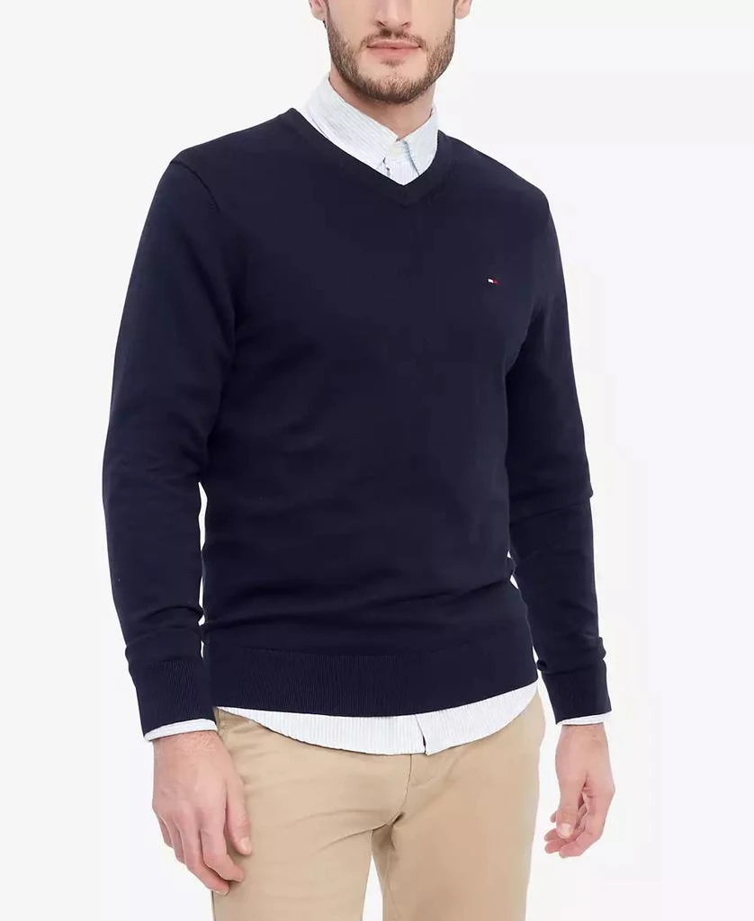 商品Tommy Hilfiger|Men's Essential Solid V-Neck Sweater,价格¥304,第1张图片