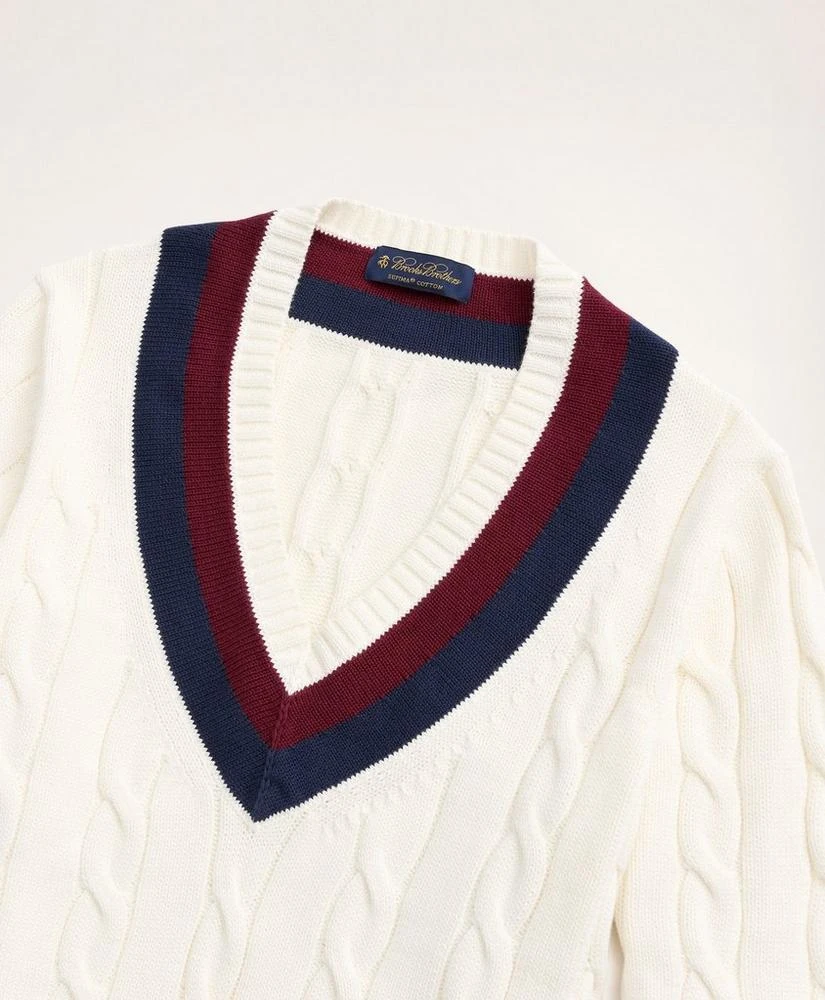 商品Brooks Brothers|Supima® Cotton Cable Tennis Sweater,价格¥777,第3张图片详细描述