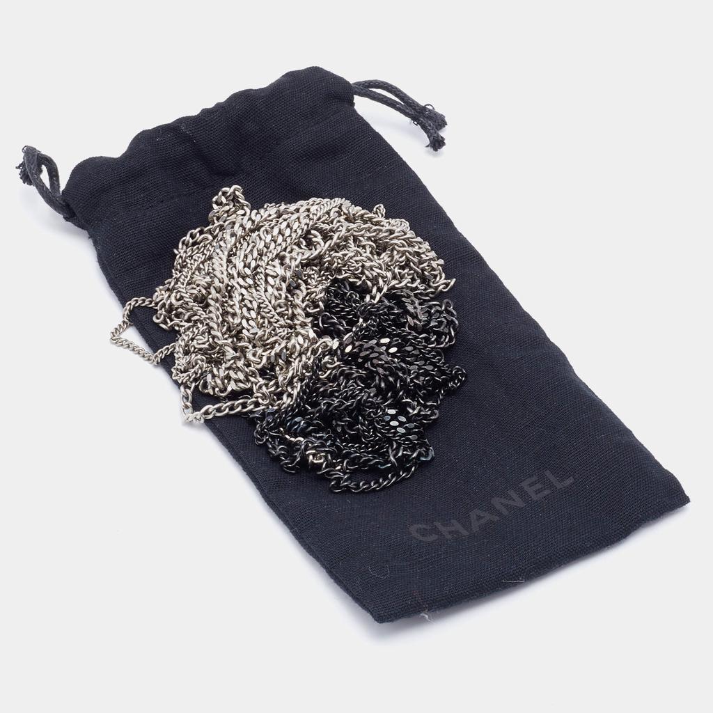 Chanel Two-Tone Metal Chain Multi Layered Necklace商品第5张图片规格展示