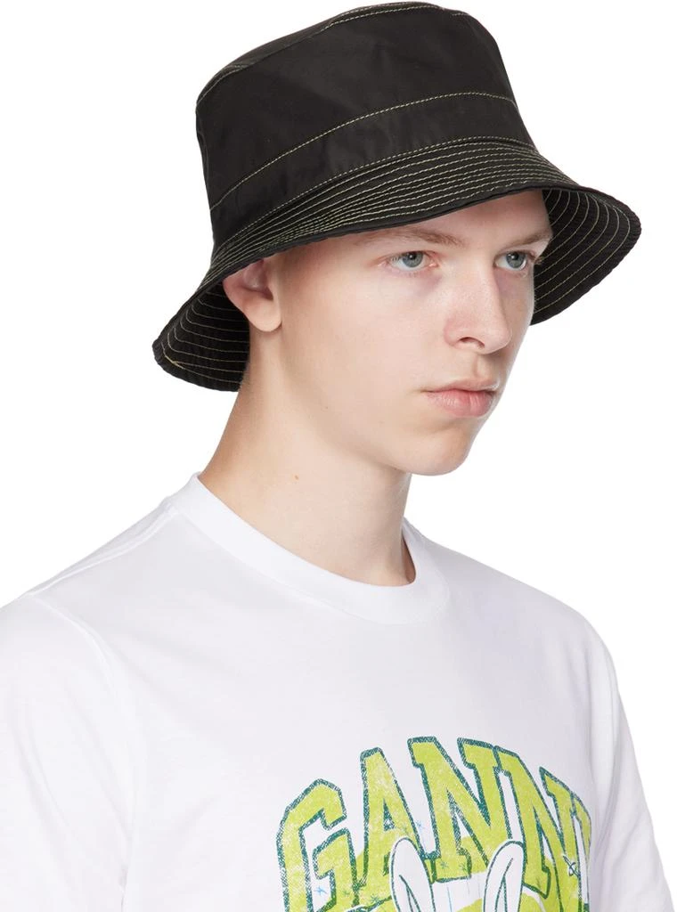 商品Ganni|Black Stitch Bucket Hat,价格¥299,第2张图片详细描述