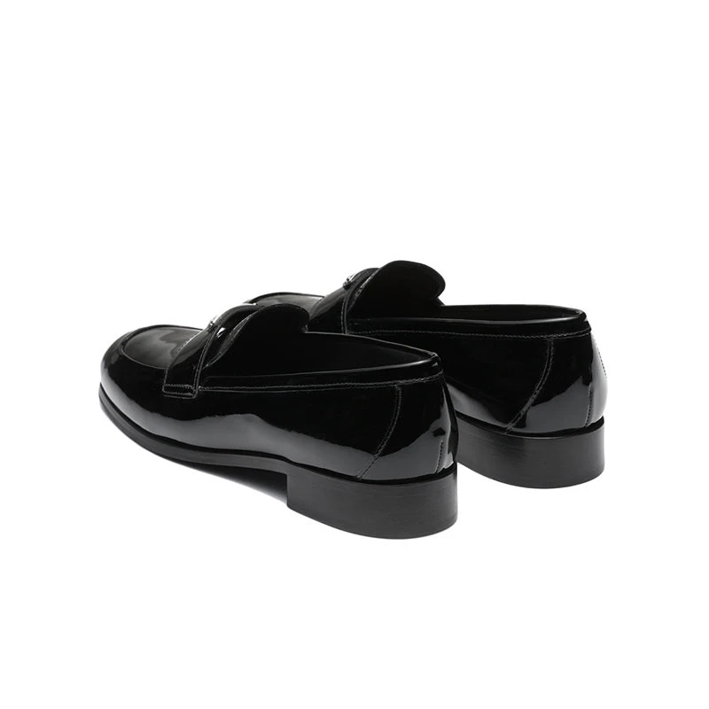 商品Prada|【预售3-7天】普拉达  女士黑色漆皮学院风便士乐福鞋1D902M_069_F0002_F_025,价格¥7397,第5张图片详细描述