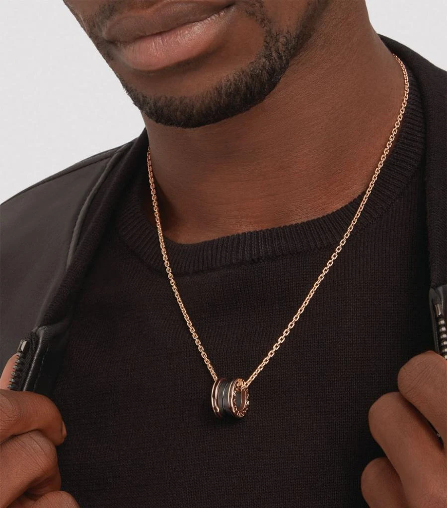 商品BVLGARI|Rose Gold And Ceramic B.Zero1 Necklace,价格¥38973,第3张图片详细描述