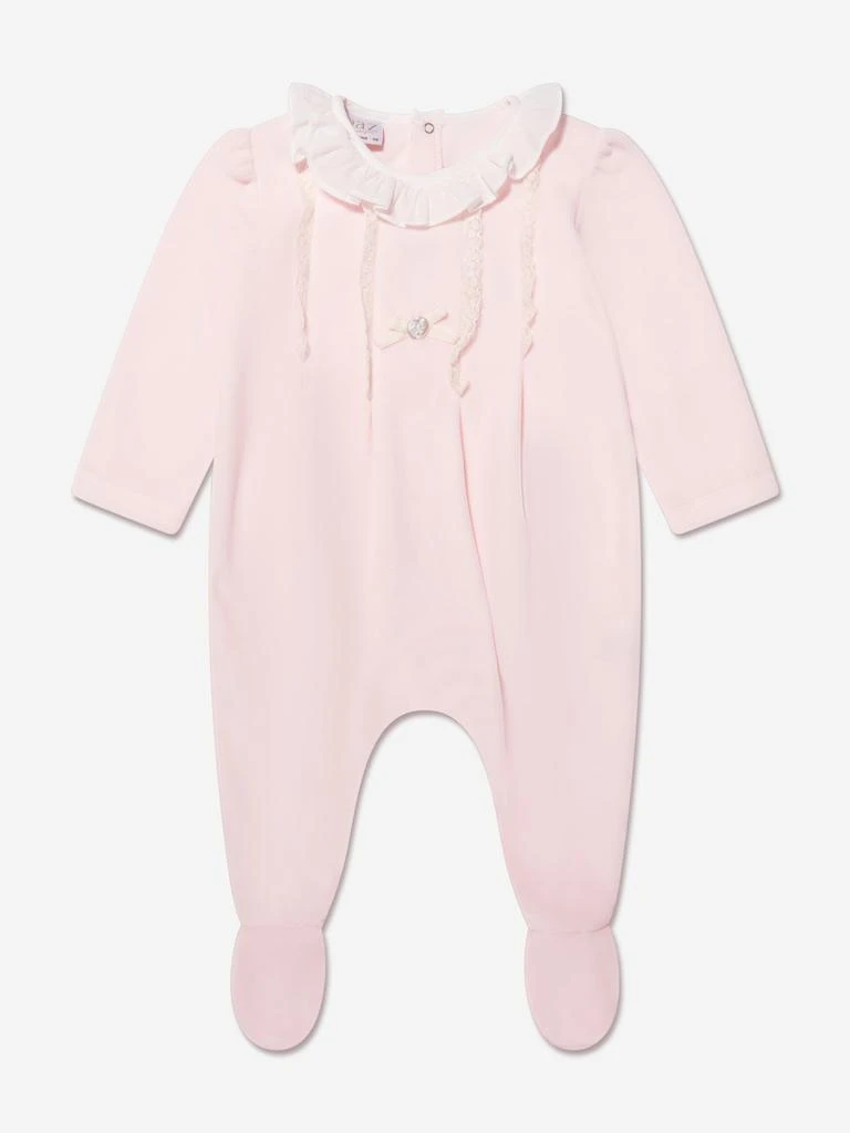 商品Paz Rodriguez|Baby Girls Velour Babygrow in Pink,价格¥573,第1张图片