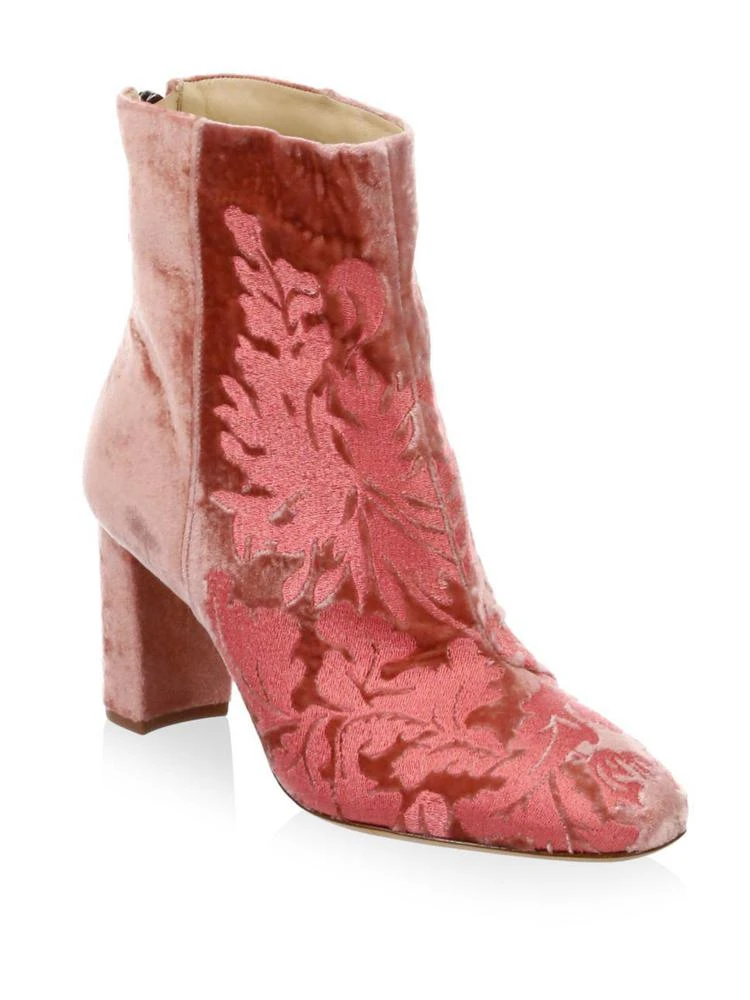 商品Alexandre Birman|Regina Embroidered Velvet Booties,价格¥2160,第1张图片