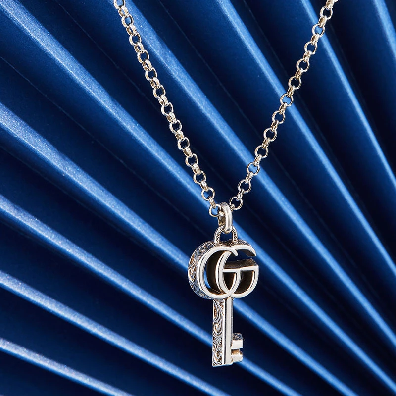 GUCCI古驰 男女同款 双G钥匙银项链礼物送女友627757 J8400 0701 商品