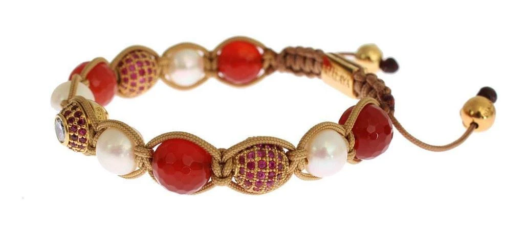 商品Nialaya|Nialaya CZ Carnelian Pearl 925 Silver Bracelet,价格¥1116,第4张图片详细描述