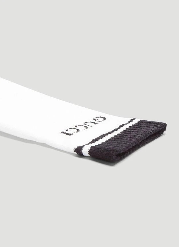 商品Gucci|Gucci Logo Striped Socks in White,价格¥1442,第3张图片详细描述