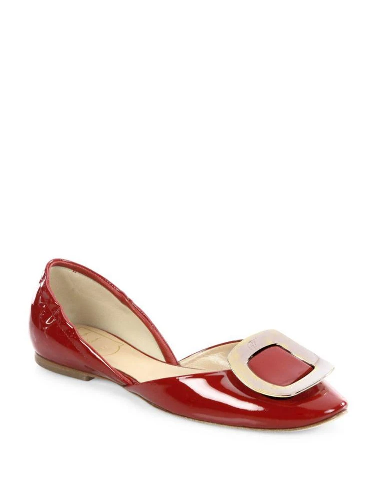 商品Roger Vivier|Patent Leather d'Orsay 方扣平底鞋,价格¥4881,第1张图片