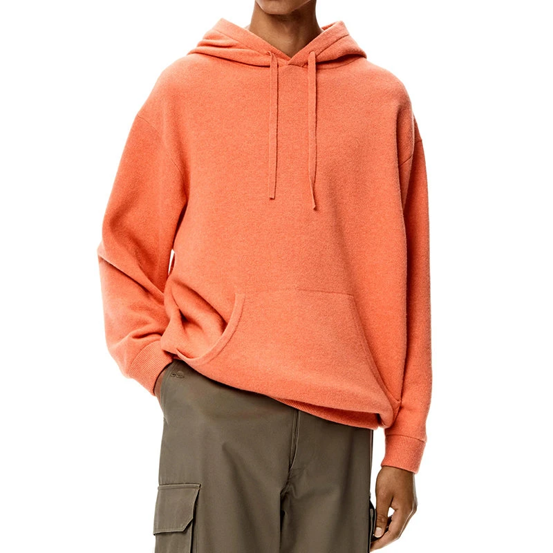 商品Loewe|【预售3-7天】LOEWE/罗意威 22年春夏新款 男士粉橘色羊毛和羊绒混纺连帽衫卫衣H526Y14KAN-7130,价格¥10856,第1张图片