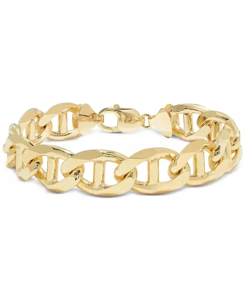 商品Macy's|Men's Mariner Link Chain Bracelet (13.5mm) in 14k Gold-Plated Sterling Silver,价格¥2691,第3张图片详细描述