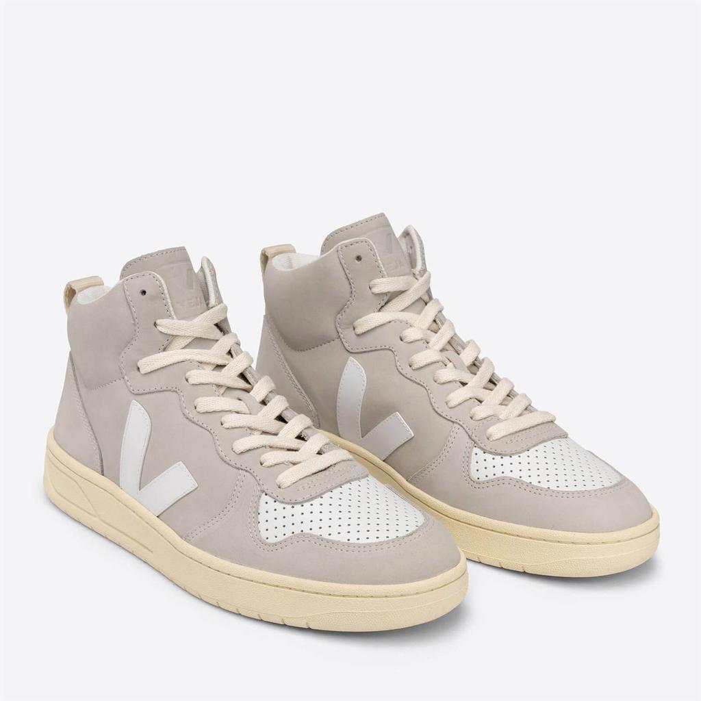 Veja Women's V-15 Leather Hi-Top Trainers - Extra White/Natural商品第2张图片规格展示