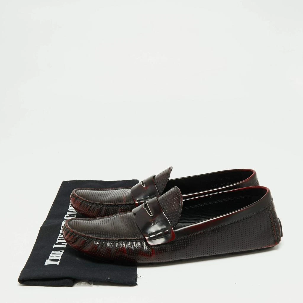 Louis Vuitton Two-Tone Perforated Leather Penny Loafers Size 45 商品