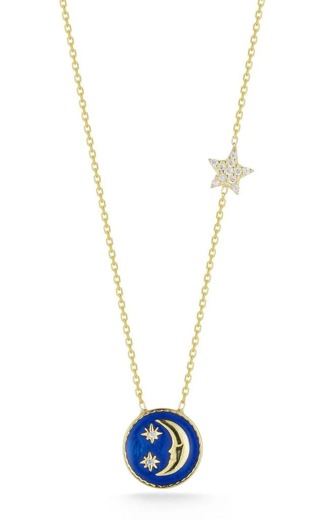 商品Sphera Milano|Gold Vermeil Moon And Star Necklace,价格¥515,第1张图片