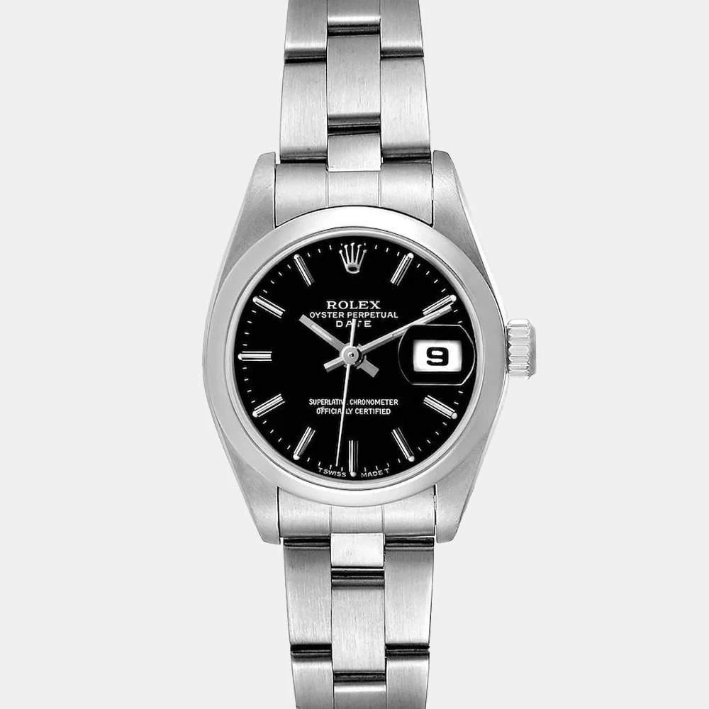 商品[二手商品] Rolex|Rolex Black Oyster Perpetual Date 69160 Women's Wristwatch 26 MM,价格¥36778,第3张图片详细描述