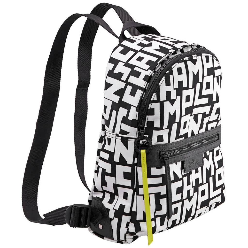 商品Longchamp|Longchamp Le Pliage Black/White Small Logo Backpack,价格¥1478,第3张图片详细描述