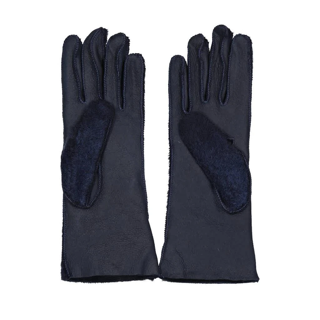 商品Burberry|Burberry Ladies Navy Genuine Shearling Gloves, Brand Size 7.5,价格¥2956,第2张图片详细描述