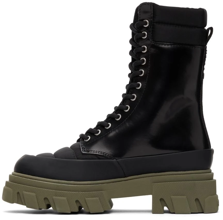 商品Ganni|Black Leather & Tech Combat Boots,价格¥988,第3张图片详细描述