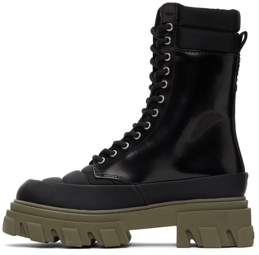 商品Ganni|Black Leather & Tech Combat Boots,价格¥3268,第5张图片详细描述