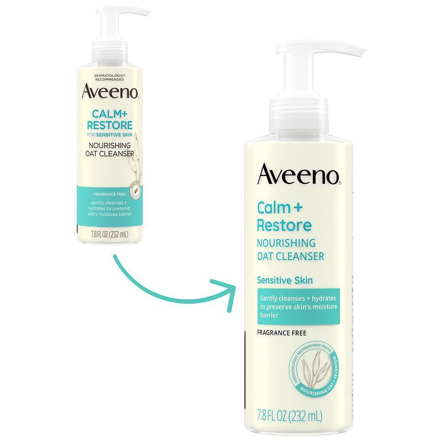 商品Aveeno|Calm + Restore Nourishing Oat Sensitive Skin Cleanser Fragrance-Free,价格¥113,第2张图片详细描述
