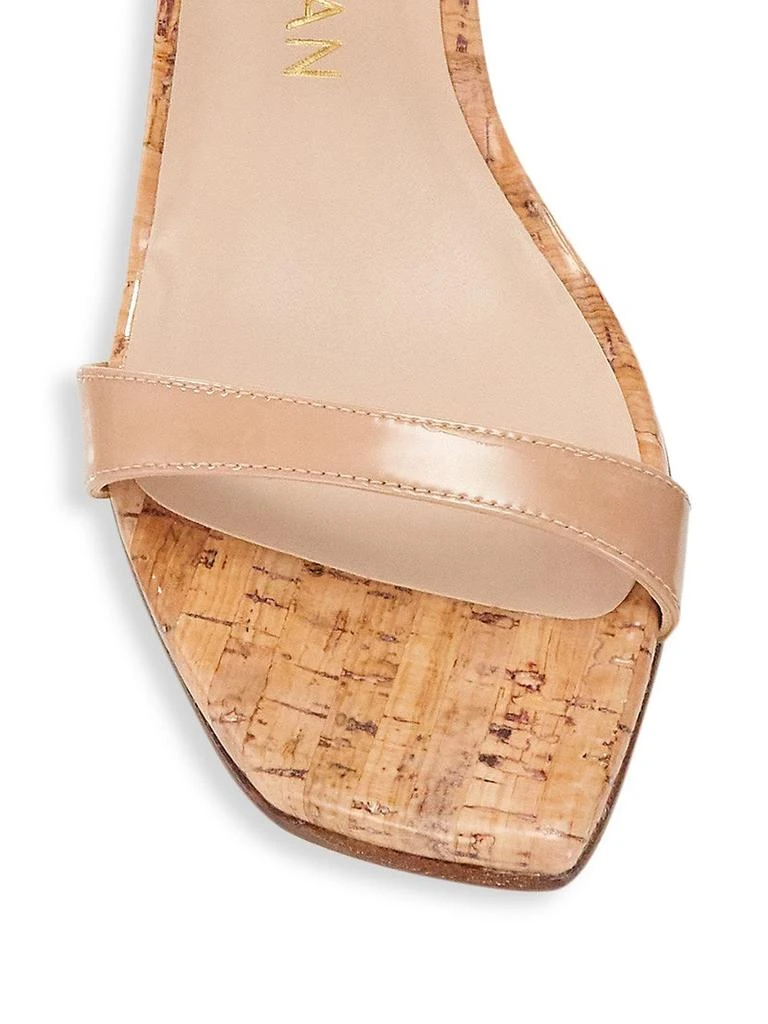 商品Stuart Weitzman|Aleena Patent Leather & Cork Wedge Mules,价格¥2941,第4张图片详细描述