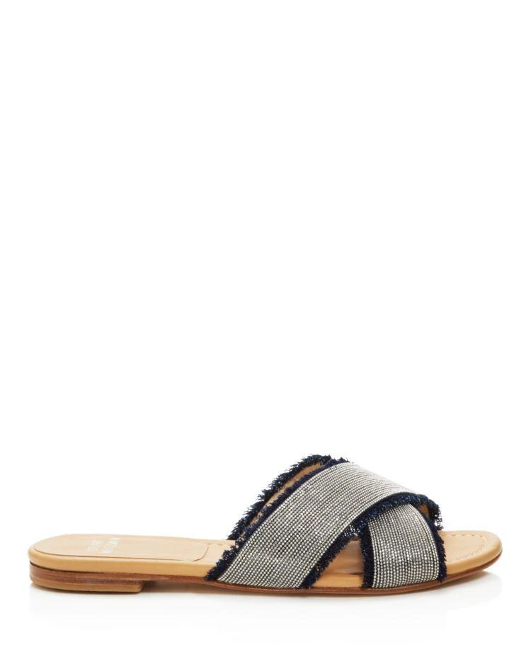 商品Stuart Weitzman|Edgeway Denim and Chain Trim Slide Sandals,价格¥1787,第2张图片详细描述